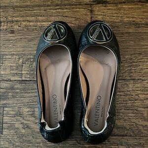 Valentino Black Patent Leather Flats